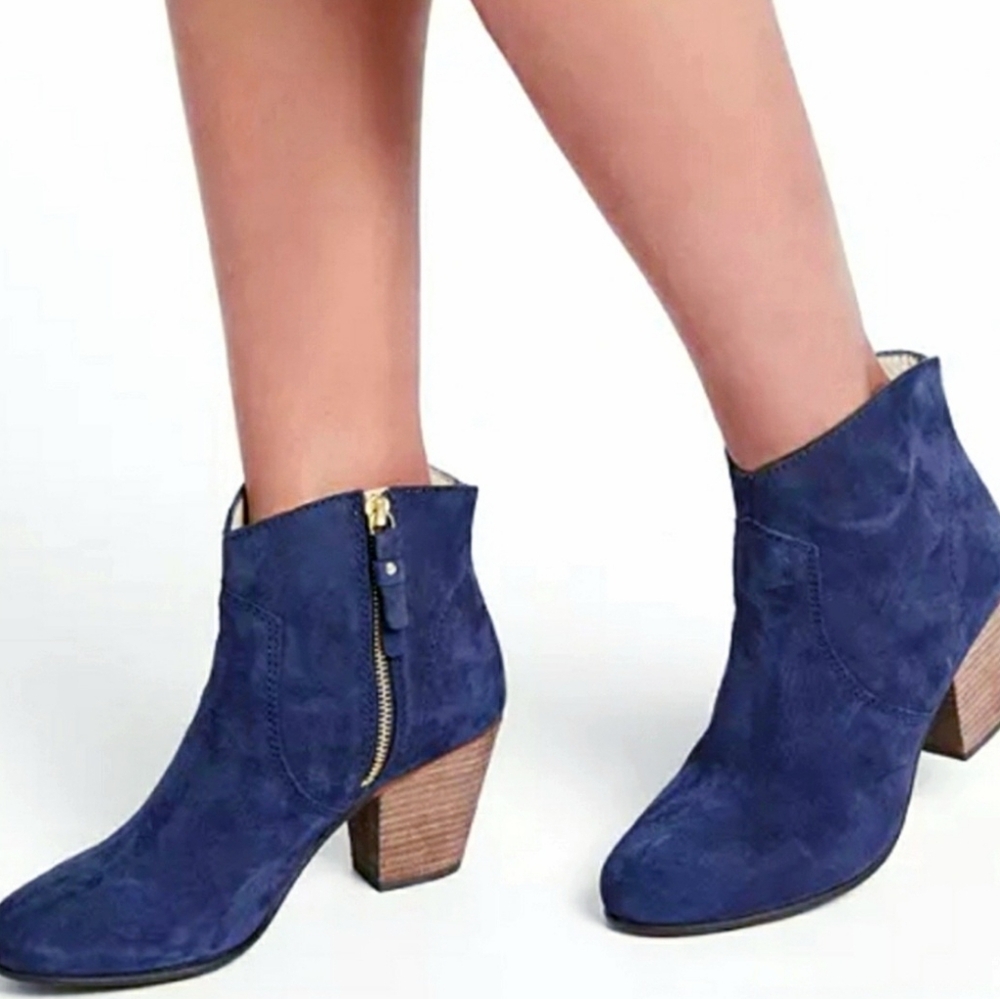 Boden Navy Suede Ankle Boots